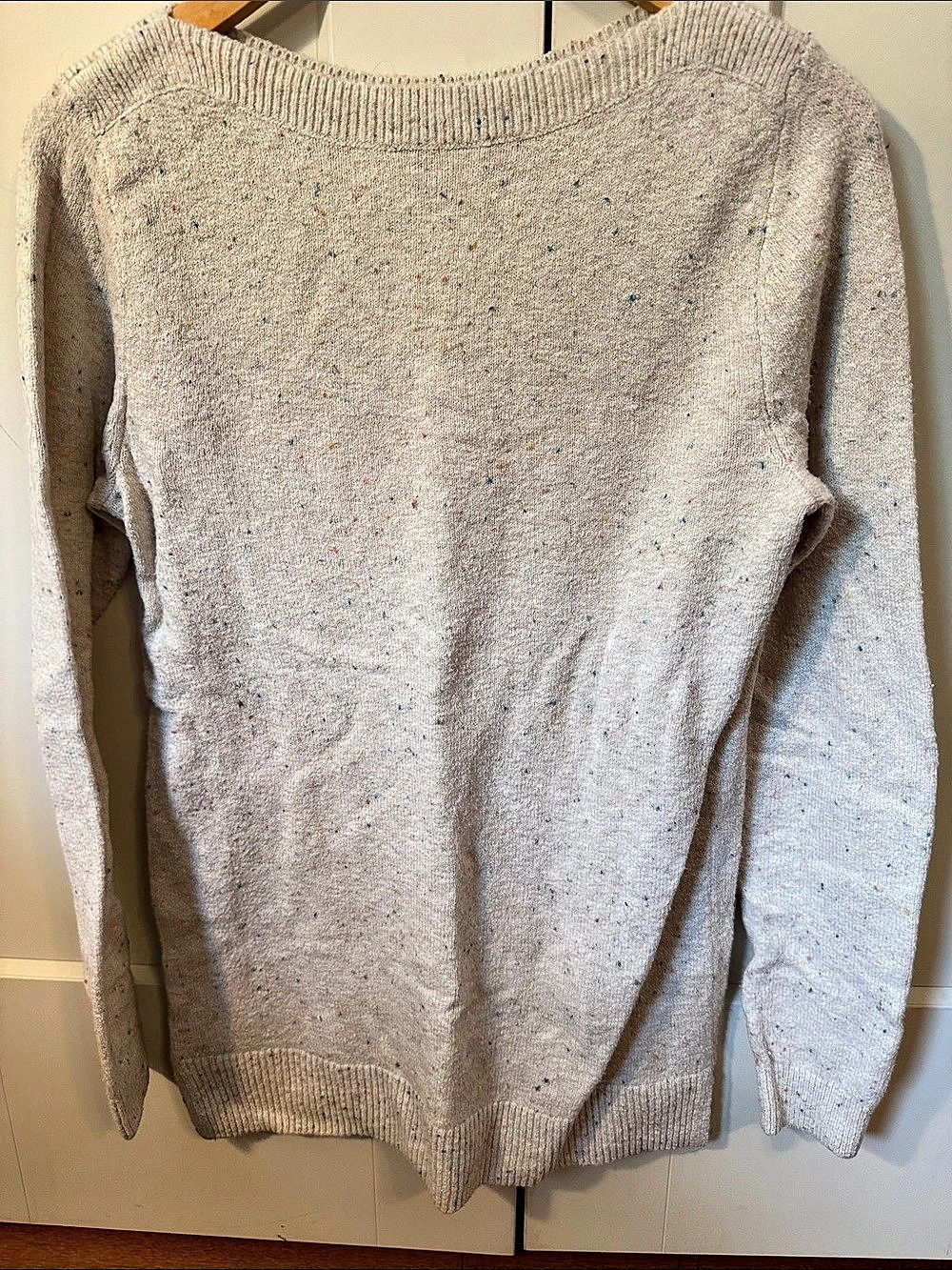 Loft Speckled Boatneck Sweater in Cream